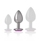 INTENSE - ALUMINUM METAL ANAL PLUG WITH PINK CRYSTAL SIZE M