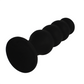 Black silicone anal plug with graduated design, featured in Black&Silver collection for all experience levels, soft touch finish.