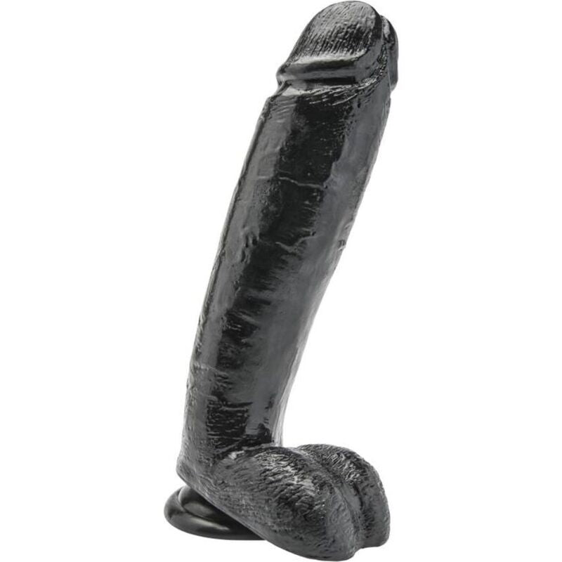 GET REAL - DILDO 25,5 CM WITH BALLS BLACK GET REAL