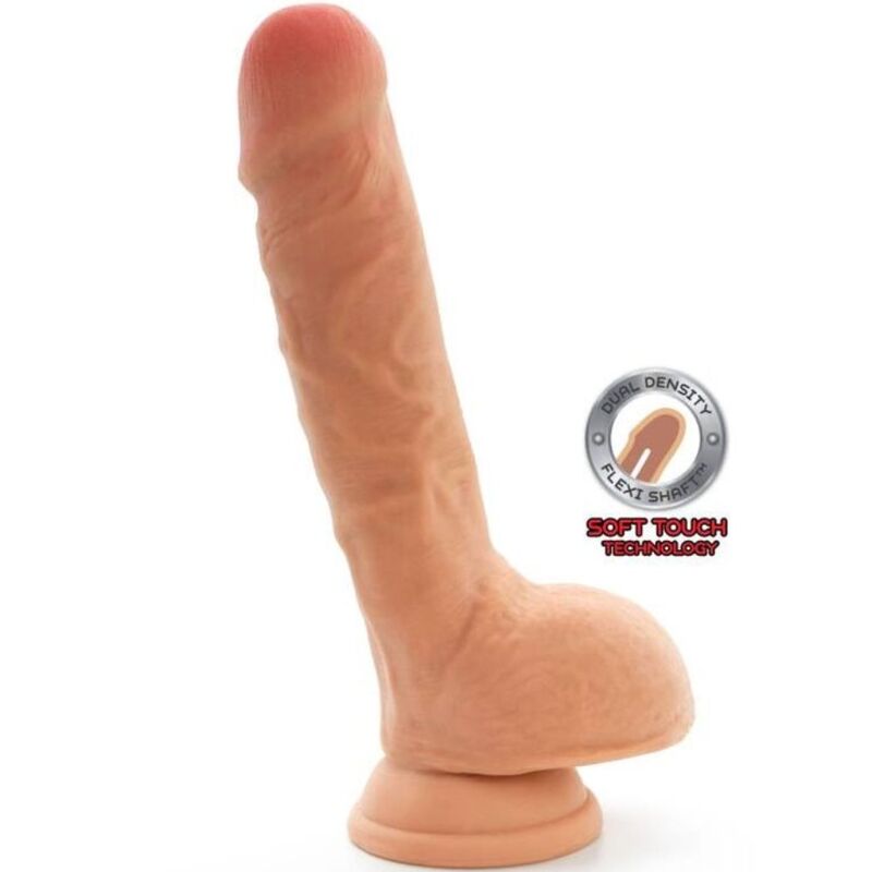 GET REAL - DUAL DENSITY DILDO 18 CM BALLS SKIN GET REAL