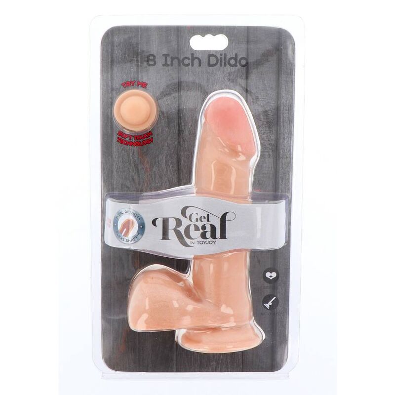 GET REAL - DUAL DENSITY DILDO 18 CM BALLS SKIN GET REAL
