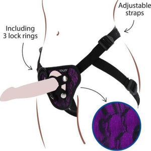 GET REAL - STRAP-ON LACE HARNESS PURPLE GET REAL