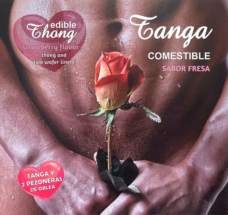 HOTFLOWERS - MEN''S THONG+ 2 STRAWBERRY WAFER NIPPLE /es/pt/en/fr/it/ HOTFLOWERS