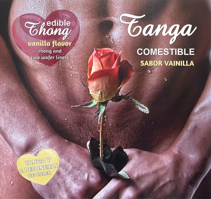 HOTFLOWERS - MEN''S THONG + 2 VANILLA WAFER NIPPLE /es/pt/en/fr/it/ HOTFLOWERS