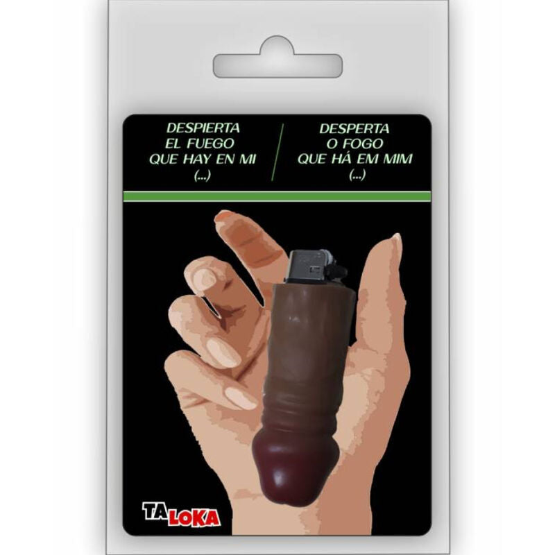 TALOKA - ФАНТАСТИЧЕСКАЯ ЗАЖИГАЛКА В ФОРМЕ ПЕНИСА ЦВЕТА МУЛАТА, 100% ПЕРЕЗАРЯЖАЕМАЯ