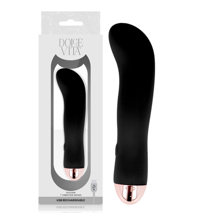 DOLCE VITA - RECHARGEABLE VIBRATOR TWO BLACK 7 SPEED DOLCE VITA