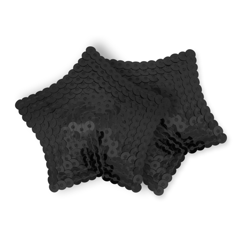 OHMAMA-FETISCH – SCHWARZE STERNNIPPEL-ABDECKUNGEN MIT PAILLETTEN, OHMAMA-FETISCH
