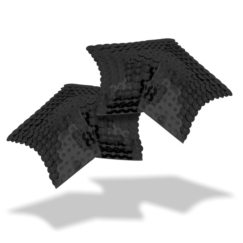 OHMAMA-FETISCH – SCHWARZE STERNNIPPEL-ABDECKUNGEN MIT PAILLETTEN, OHMAMA-FETISCH