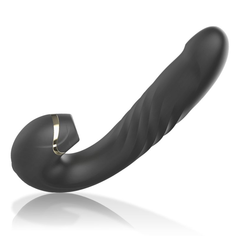 Sleek black Ibiza vibrator featuring Up&Down technology with clitoris sucker, designed for optimal stimulation and comfort.