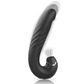 IBIZA Up&Down black silicone vibrator with clitoris sucker, featuring sonic waves and anatomical design for optimal stimulation.