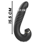 Black curvy vibrator with gold accent, 15.5 cm height, 3.5 cm width