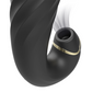 Black Ibiza clip up & down vibrator with clitoris sucker featuring curved design for enhanced stimulation.
