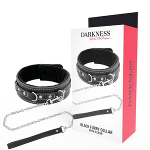 DARKNESS - ОЖЕРЕЛЬЕ ИЗ ВЫСОКОКАЧЕСТВЕННОЙ КОЖИ С ПОВОДКОМ