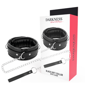 DARKNESS - SOFT LEATHER NECKLACE WITH CHAIN DARKNESS BONDAGE