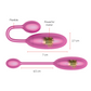 ONINDER Denver Vibrating Egg in pink, featuring flexible design, powerful motor, 7x2.7 cm dimensions, app compatible for couples.