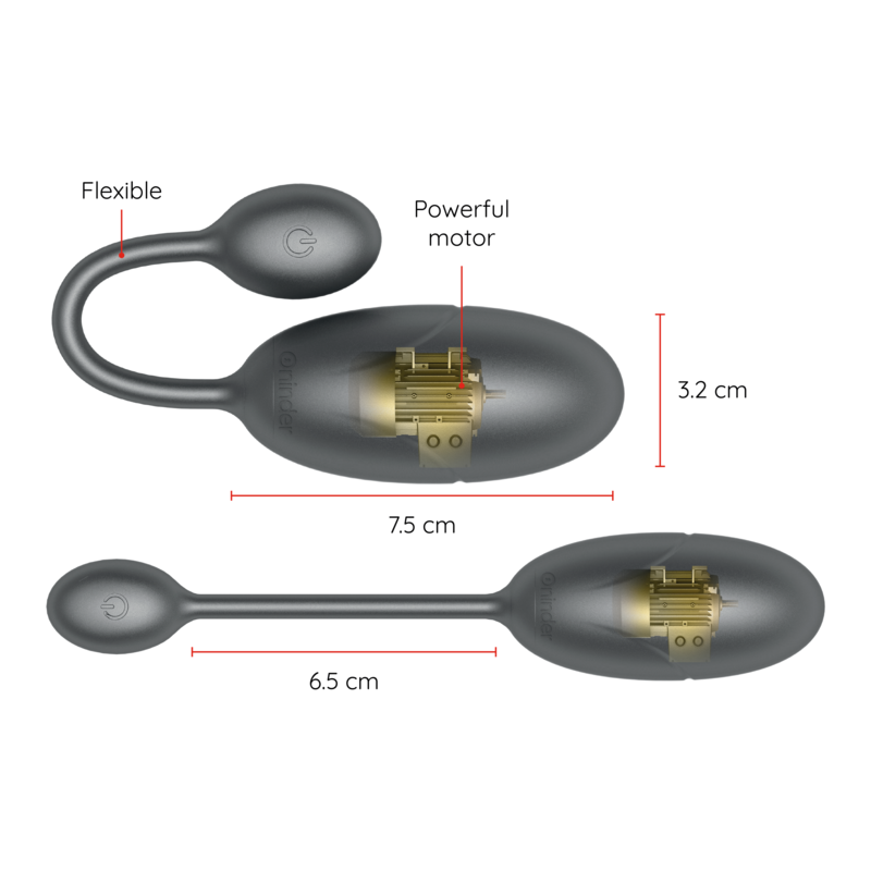 ONINDER Tokyo Vibrating Egg, Pink, 7.5 x 3.2 cm with flexible design and powerful motor, app-controlled for couple's pleasure.
