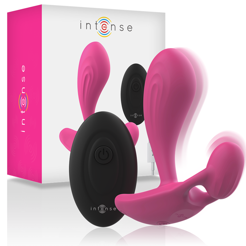 Intense Shelly Plug Anal Remote Control in Pink with packaging, offering powerful vibrations and stimulation for unisex pleasure.
