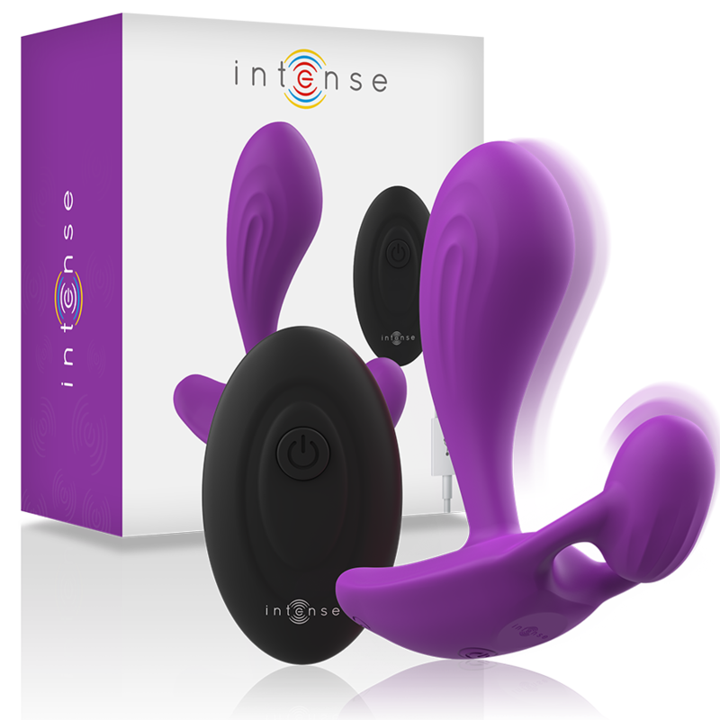 Purple Intense Shelly Plug Anal Remote Control with packaging, featuring powerful vibrating unisex design for enhanced stimulation.