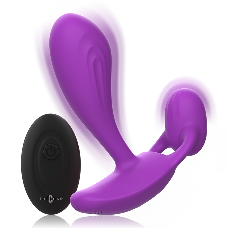 Purple Intense Shelly Plug Anal Remote Control with powerful vibrations and included remote, perfect for intense anal stimulation.