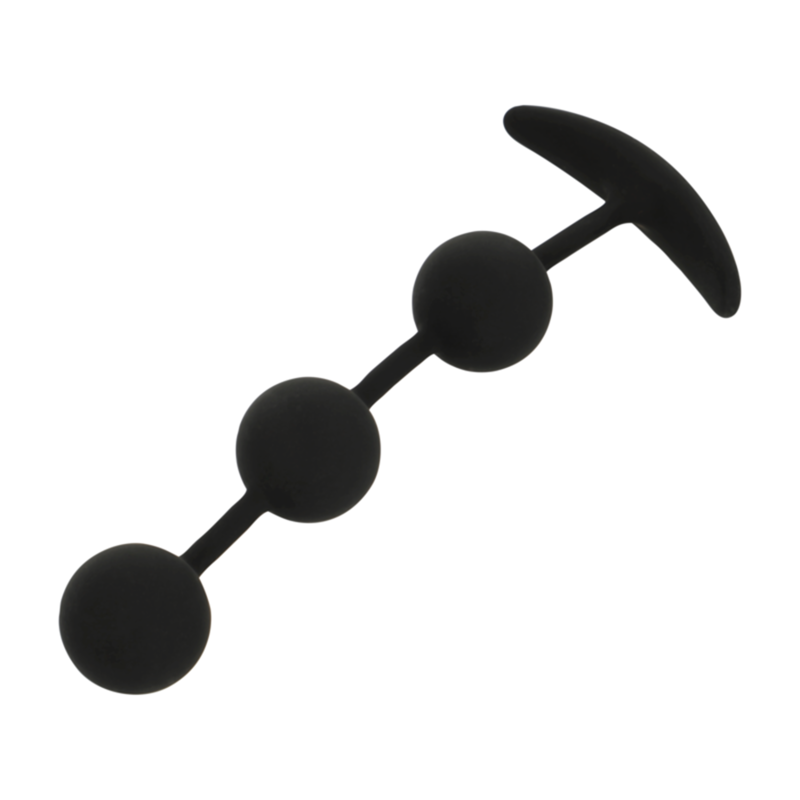 Black&Silver Harry 3 silicone spheres anal beads, 14 cm, ideal for beginners, body-friendly silicone, smooth graduated design.