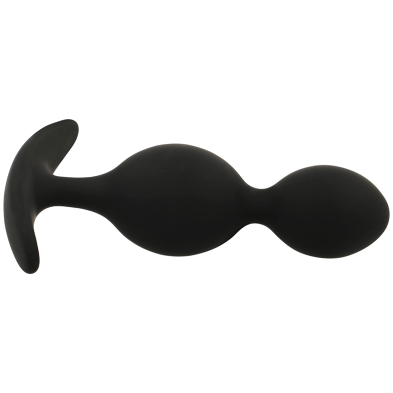 Black and Silver Orson Plug Silicone 2 Anal Waves 9 cm, ideal for beginners and experts, easy to clean, soft silicone, dual bulb design