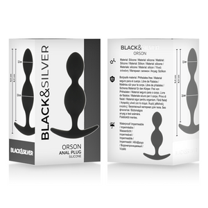 Black&Silver Orson Plug Silicone Anal Waves 9 cm Packaging