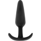 Black and Silver Hansel silicone anal plug with small handle, beginner-friendly, flexible yet rigid, ideal for anal play enthusiasts.