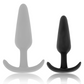 Two Black&Silver Hansel silicone anal plugs in black and silver, featuring ergonomic handles for comfortable and secure use.