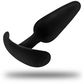 Black silicone anal plug with small handle for beginners and experts in anal play.