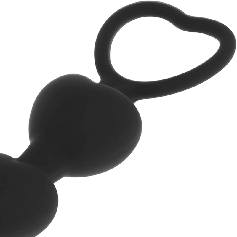 Black&Silver Milan Anal Chain with Heart Design, Suitable for Beginners, 18 cm, Smooth and Silky for Enhanced Pleasure