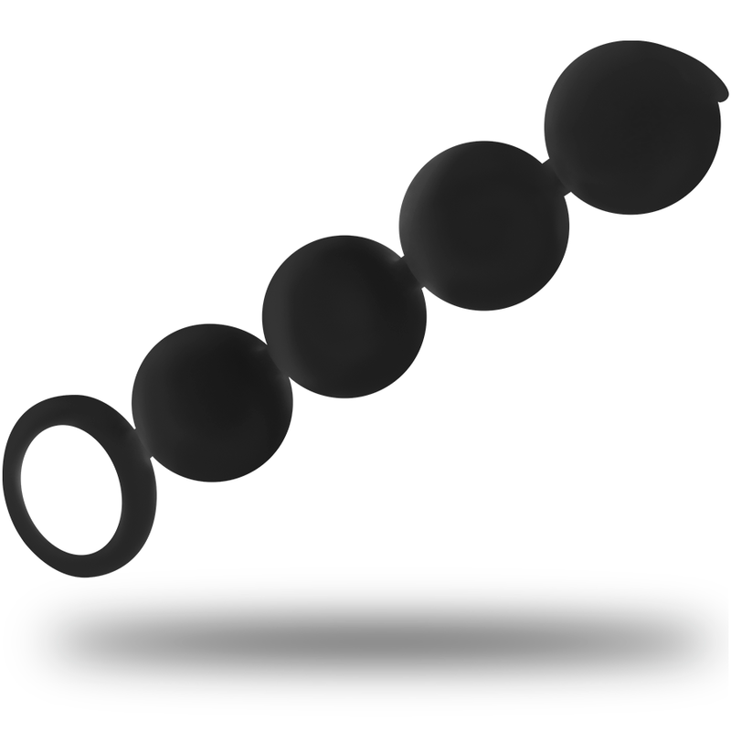 Black&Silver Lennon Anal Rosary with 4 Silicone Spheres, 15 cm, for beginner to advanced anal play.