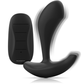 Black&Silver Dwayne Anal Plug with Silicone Remote Control, featuring powerful vibrations and sleek black design.