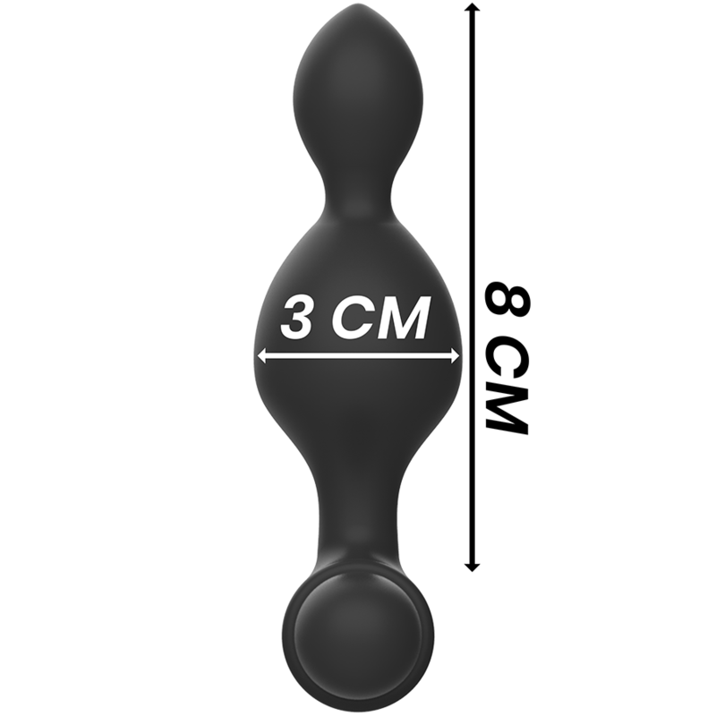 BLACK&SILVER - TUCKER SMALL SILICONE ANAL PLUG REMOTE CONTROL BLACK&SILVER