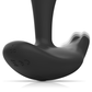 Side view of Black&Silver Dwayne vibrating anal plug with silicone finish and remote control option for intense stimulation.