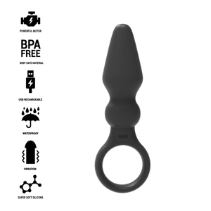 BLACK&SILVER - OZZY POWERFUL SILICONE ANAL PLUG BLACK&SILVER