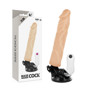 BASECOCK - РЕАЛИСТИЧНЫЙ ВИБРАТОР С ДИСТАНЦИОННЫМ УПРАВЛЕНИЕМ FLESH 21 CM -O- 4 CM