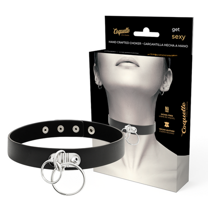 COQUETTE CHIC DESIRE - DIVU Gredzenu VEGAN LEATHER CHOKER