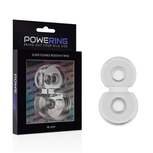 POWERING - SUPER FLEXIBLE AND RESISTANT DOUBLE PENIS RING PR09 CLEAR POWERING