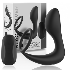 BLACK&SILVER - REMOTE CONTROL ANAL MASSAGER RECHARGEABLE SILICONE BLACK BLACK&SILVER