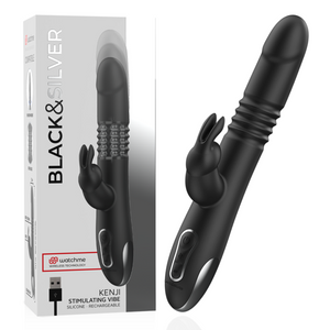 BLACK&SILVER Kenji Stimulating Vibe with Watchme Wireless Technology, premium silicone, USB rechargeable, powerful motor