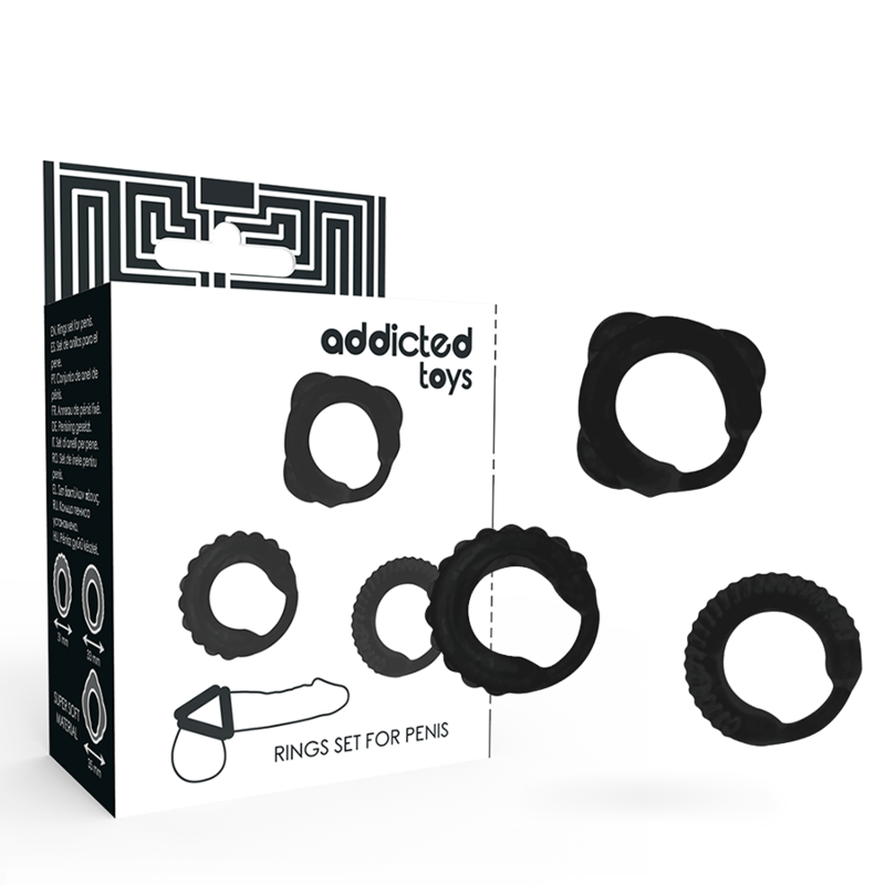 ADDICTED TOYS - НАБОР C-RING ЧЕРНЫЙ
