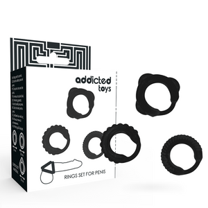 ADDICTED TOYS - НАБОР C-RING ЧЕРНЫЙ