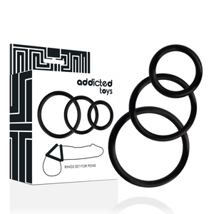 ADDICTED TOYS - RINGS SET FOR PENIS BLACK ADDICTED TOYS