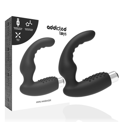 ADDICTED TOYS - ПРОСТАТИЧЕСКИЙ ВИБРАТОР ПЕРЕЗАРЯЖАЕМАЯ МОДЕЛЬ 2 - ЧЕРНЫЙ