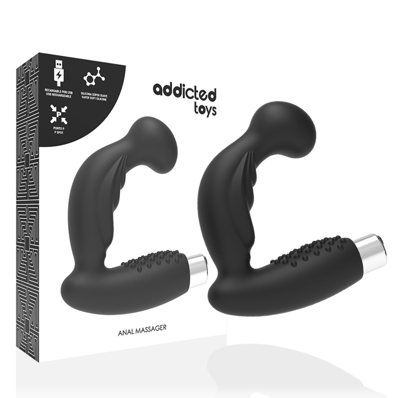 ADDICTED TOYS - ПРОСТАТИЧЕСКИЙ ВИБРАТОР ПЕРЕЗАРЯЖАЕМАЯ МОДЕЛЬ 3 - ЧЕРНЫЙ