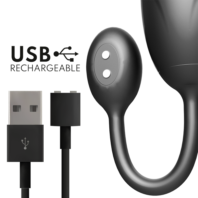 USB rechargeable ONINDER vibrating egg with black charging cable in pink