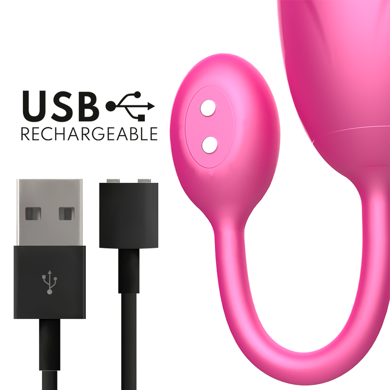 ONINDER TOKYO Vibrating Egg Pink with USB Cable, Compatible with App for Couples, 7.5 x 3.2 cm