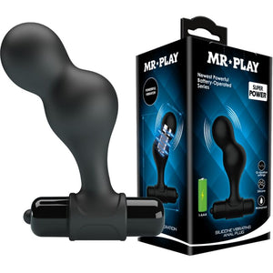 MR PLAY - ЧЕРНЫЙ СИЛИКОНОВЫЙ ВИБРАТОР АНАЛЬНАЯ ПРОБКА