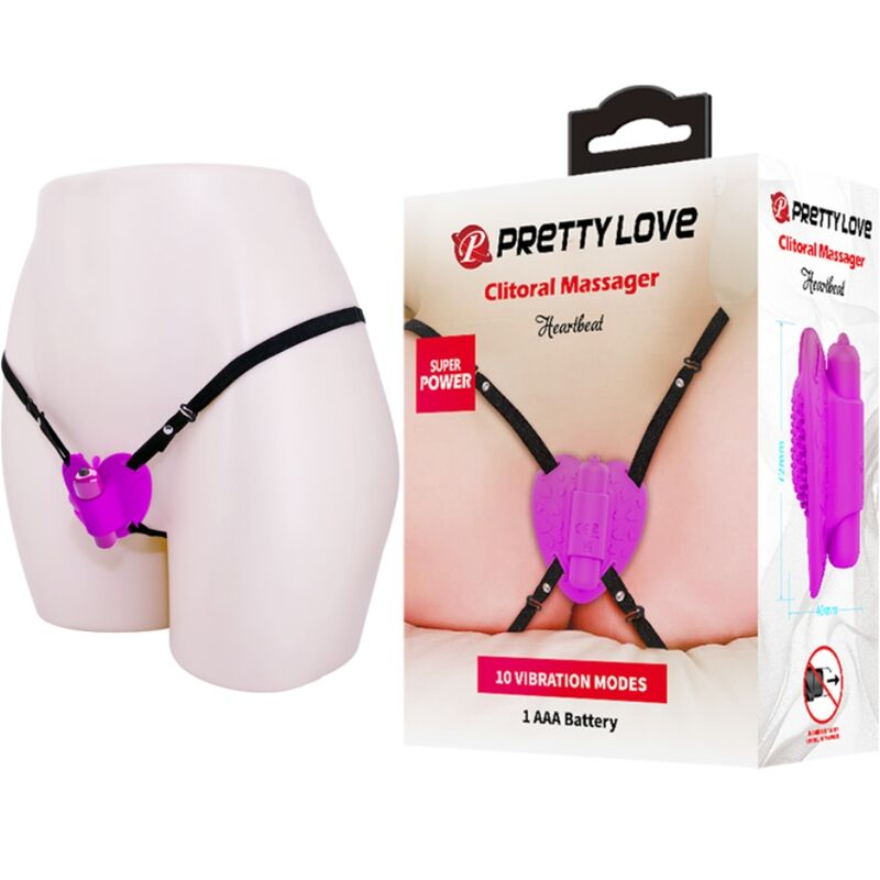 PRETTY LOVE - HEARTBEAT CLITORIS MASSAGER 10 VIBRATION MODES PURPLE PRETTY LOVE FLIRTATION