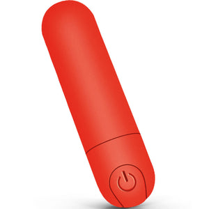 Deep red vibrating bullet from INTT Double Fun Kit with USB rechargeable feature, ideal for personal pleasure and couple games.